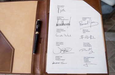 firma documneto congiunto G7 Taormina